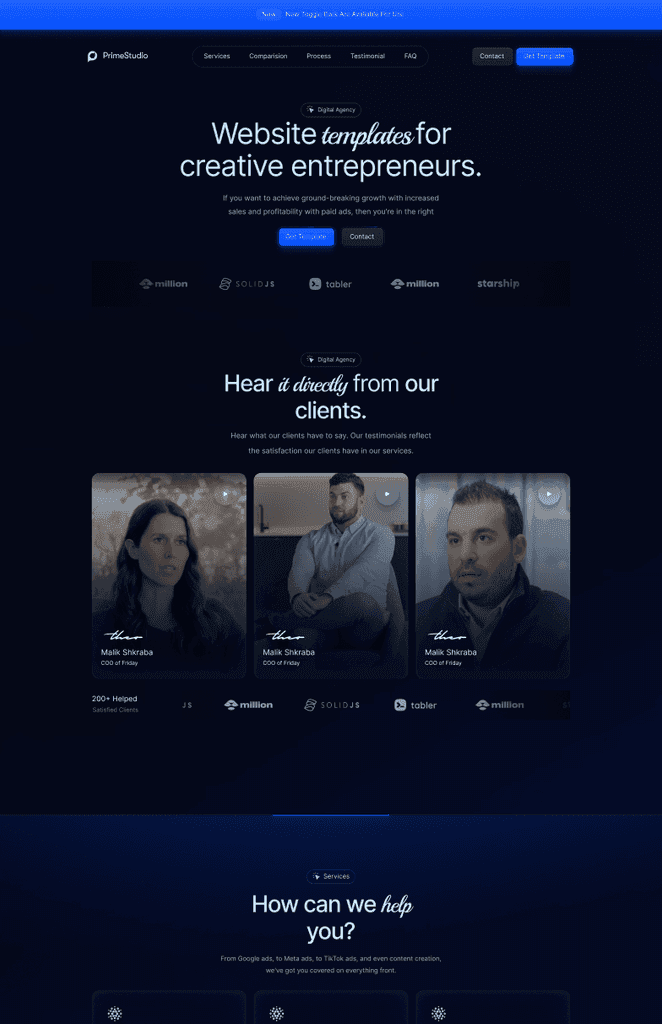 Prime Studio — Website Saas Template